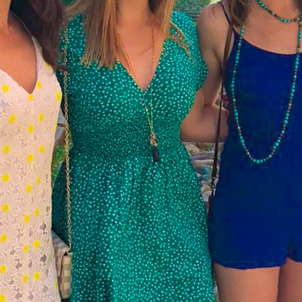Bebop Women’s Green and White V Neck dress